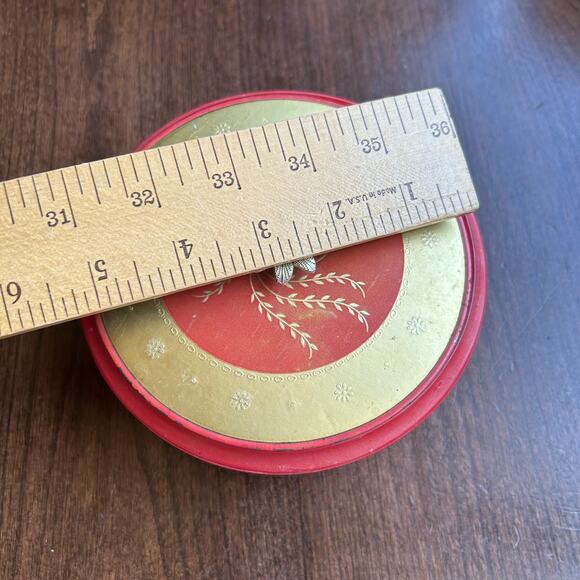 Vintage Avon Persian Wood Dusting Powder Red Gold Ceramic Container - Picture 11 of 12